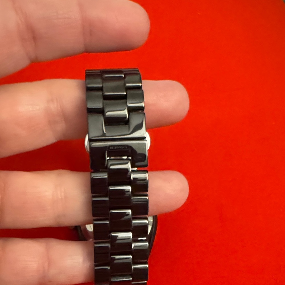 Coach Black Ceramic Women’s Watch with Silver Accents - Picture 4 of 5